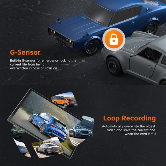 Wireless Carplay & Android Auto with 4K Dash Cam, 9 Inch Portable Apple Carplay - Picture 4 of 9